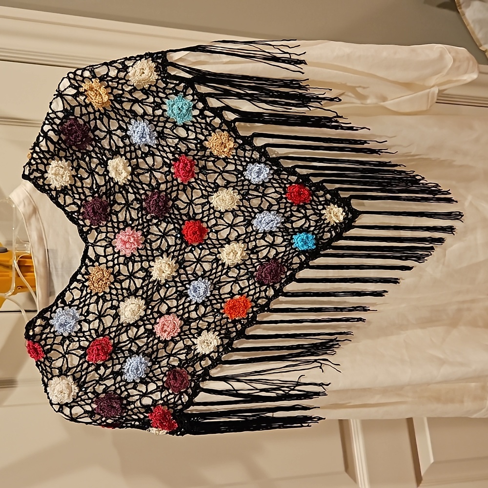 Beaded Crocheted Fringed Accessory - Picture 7 of 10